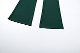 Casual Camisole Long-sleeved Jacket Slim-fit Bootcut Trousers Three-piece Set SXE-78623