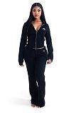 Fashionable Embroidered Autumn/Winter Thickened Sweatshirt Casual Set MJL-0015
