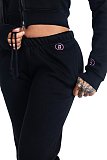Fashionable Embroidered Autumn/Winter Thickened Sweatshirt Casual Set MJL-0015