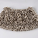 Sexy Solid Color Fuzzy Teddy Bear Curl A-line Mini Skirt MRA-35683