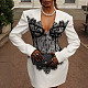 New V-neck Slim-fit Lace Color-blocked Bodycon Mini Dress SXE-82372