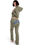 Fashionable Embroidered Autumn/Winter Thickened Sweatshirt Casual Set MJL-0015