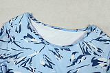 Printed Slim Fit Round Neck Long Sleeve Bodycon Dress JY-303560