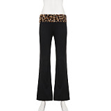 Stylish Plush Leopard Print Off-the-shoulder Long-sleeved Top Short Patchwork Two-piece Set MRA-39895