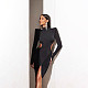 Sexy High-neck Backless Pleated Long-sleeved Bodycon Dress SXE-78923