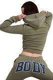 Fashionable Embroidered Autumn/Winter Thickened Sweatshirt Casual Set MJL-0015