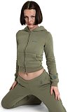 Fashionable Embroidered Autumn/Winter Thickened Sweatshirt Casual Set MJL-0015