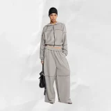 Casual Hooded Long-sleeved Zip-up Jacket and Loose-fitting Trousers Set SXE-55269
