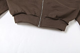 Casual Hooded Long-sleeved Zip-up Jacket and Loose-fitting Trousers Set SXE-55269