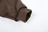 Casual Hooded Long-sleeved Zip-up Jacket and Loose-fitting Trousers Set SXE-55269