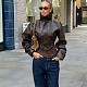 New High-neck Solid Color Zip-up Short PU Leather Jacket SXE-84468