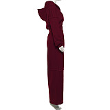 Casual Hooded Long-sleeved Zip-up Jacket and Loose-fitting Trousers Set SXE-55269