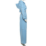 Casual Hooded Long-sleeved Zip-up Jacket and Loose-fitting Trousers Set SXE-55269