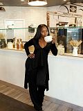 Irregular V-neck Casual Long-sleeved Shirts Loose Two Pieces YS-2508