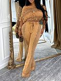2025 Slim Stretch Top And Casual Trousers Two Pieces AIL-334