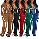 Autumn Winter Striped Long-sleeved Cardigan Straight Leg Trousers Two Piece Set AIL-335