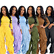 Solid Fitted Long Sleeve Top Wide-leg Pants Two Pieces PMR-814