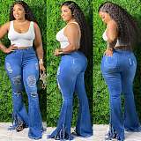 Ripped Fringed Washed Jeans 2025 Wholesale ME-615
