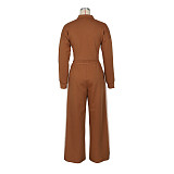 Autumn Winter Striped Long-sleeved Cardigan Straight Leg Trousers Two Piece Set AIL-335