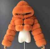 2025 Autumn Winter Women Short Faux Fur Hoodies Coat Large Size RS-QYXLM