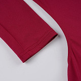 Sexy Solid Color Hollowed-out Long-sleeved Simple Off-shoulder Bodycon Dress MRA-45924
