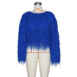 Fringed Knitted Pullover Fur Sweater ZS-052