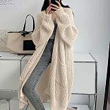 Long Knee-length Sweater Cardigan Women Autumn Winter Loose Thick Coat RS-10335