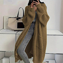 Long Knee-length Sweater Cardigan Women Autumn Winter Loose Thick Coat RS-10335