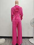 Casual Solid Color Knitted Long-sleeved Tassel Suit TK-6347