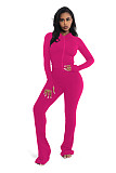 Fashionable Casual Solid Solor Hooded Cardigan Two-piece Set YD-8838