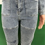 High Waisted Elastic Slimming Hip-lifting Trendy Women Long Pants Set TR-1343