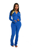 Fashionable Casual Solid Solor Hooded Cardigan Two-piece Set YD-8838