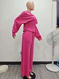 Casual Solid Color Knitted Long-sleeved Tassel Suit TK-6347