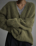 Spring Autumn Imitation Mink Laid-back Loose Sweater Soft Long-sleeved Knitted Sweater For Women RS-9902