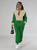 Stylish Baseball Jacket With Single-breasted Button Closure Two-piece Set