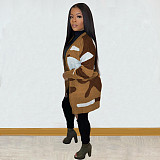 Camouflage Knit Long Sleeve Cardigan Jacket TR-1187
