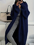 Long Knee-length Sweater Cardigan Women Autumn Winter Loose Thick Coat RS-10335