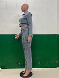 High Waisted Elastic Slimming Hip-lifting Trendy Women Long Pants Set TR-1343