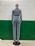 High Waisted Elastic Slimming Hip-lifting Trendy Women Long Pants Set TR-1343