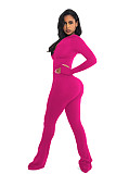Fashionable Casual Solid Solor Hooded Cardigan Two-piece Set YD-8838