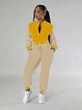 Stylish Baseball Jacket With Single-breasted Button Closure Two-piece Set