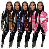 Camouflage Knit Long Sleeve Cardigan Jacket TR-1187
