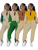 Stylish Baseball Jacket With Single-breasted Button Closure Two-piece Set