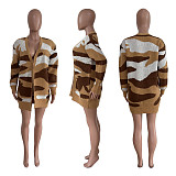 Camouflage Knit Long Sleeve Cardigan Jacket TR-1187