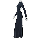 Sexy V-neck Backless Long-sleeved Bodycon Dress JY-303605