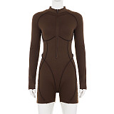 Sexy and Functional Reverse-segmented Slim-fit Sports Jumpsuit MRA-45498