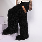 Winter Women Outdoor 72CM High Thigh-high Boots Beach Wool Knee-high Fur RS-20251118
