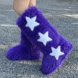 Women's Winter Faux Fur Fox Snow Boots HES-6400