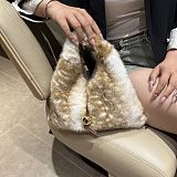 New Plush Deer Print Large Capacity Triangular Shoulder Bag HES-2533