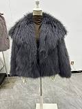 Women Solid Fur Large Lapel Coat 2025 Autumn/Winter ZNFR-2024078